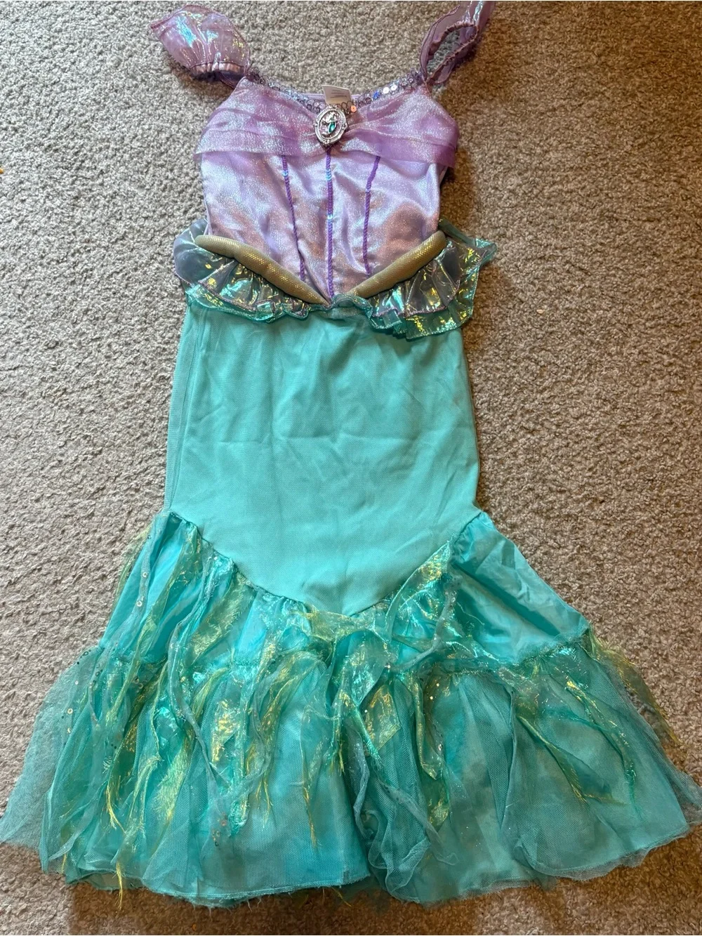 Disney Store Ariel Deluxe Mermaid Dress Sz 5/6 Costume Halloween World Land